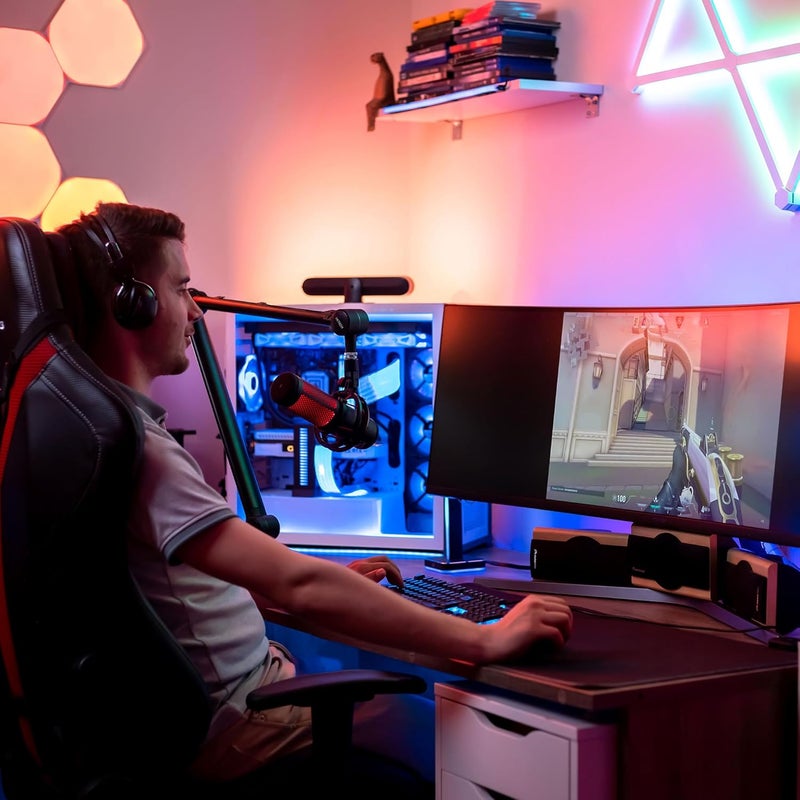 i-XTECH Boom Arm - Adjustable 360° Rotatable Microphone Sturdy Stainless Steel Mic Desk, Table Stand Foldable Scissor Stable Mount Arms for Radio Studio, Podcast, Gaming - Image 3